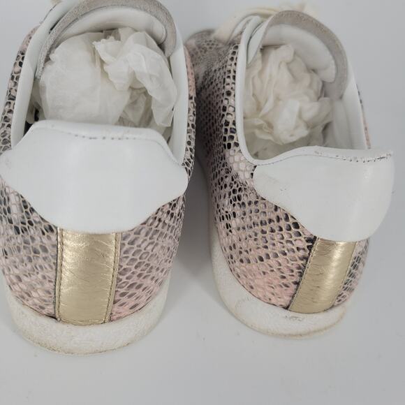 PAIGE Pink Gold Leather Amy Sneakers 9 - Picture 5 of 11
